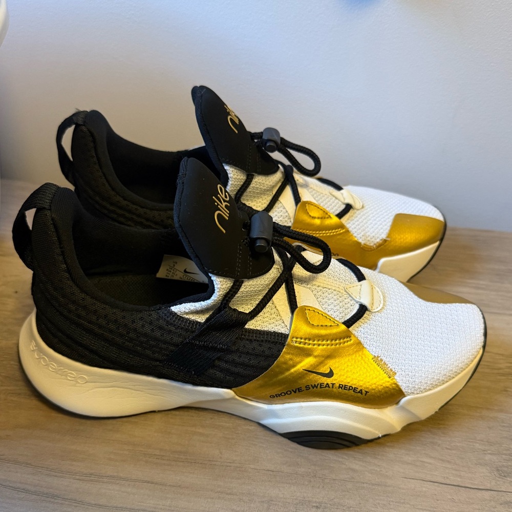 Nike Gold and White Athletic Shoes